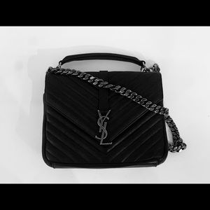 College medium YSL quilted leather cross-body bag